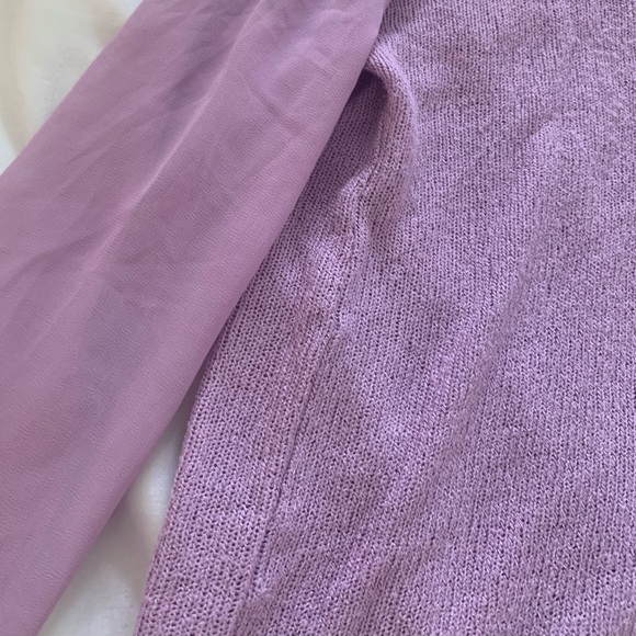 Sparkle & Fade Purple Knit Top With Sheer Sleeves - Picture 4 of 15
